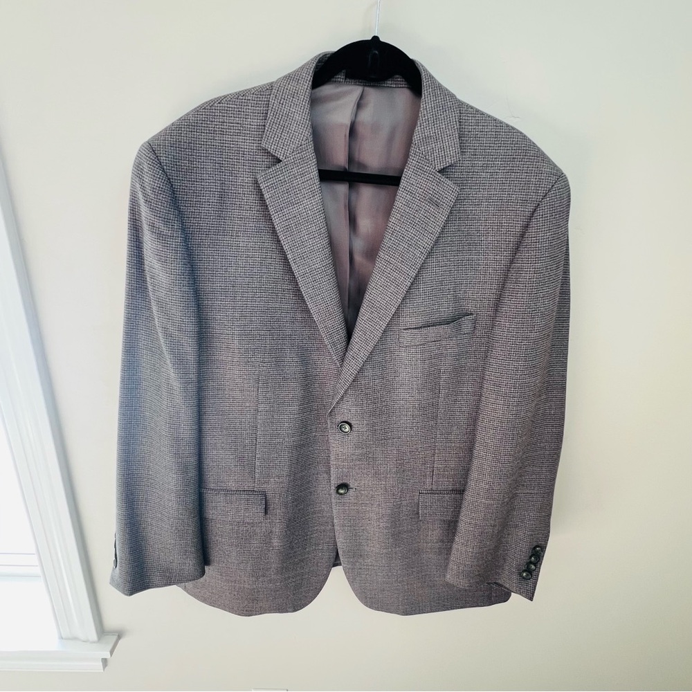 Pronto Uomo Platinum men %100 wool houndstooth blazer Size 48 R